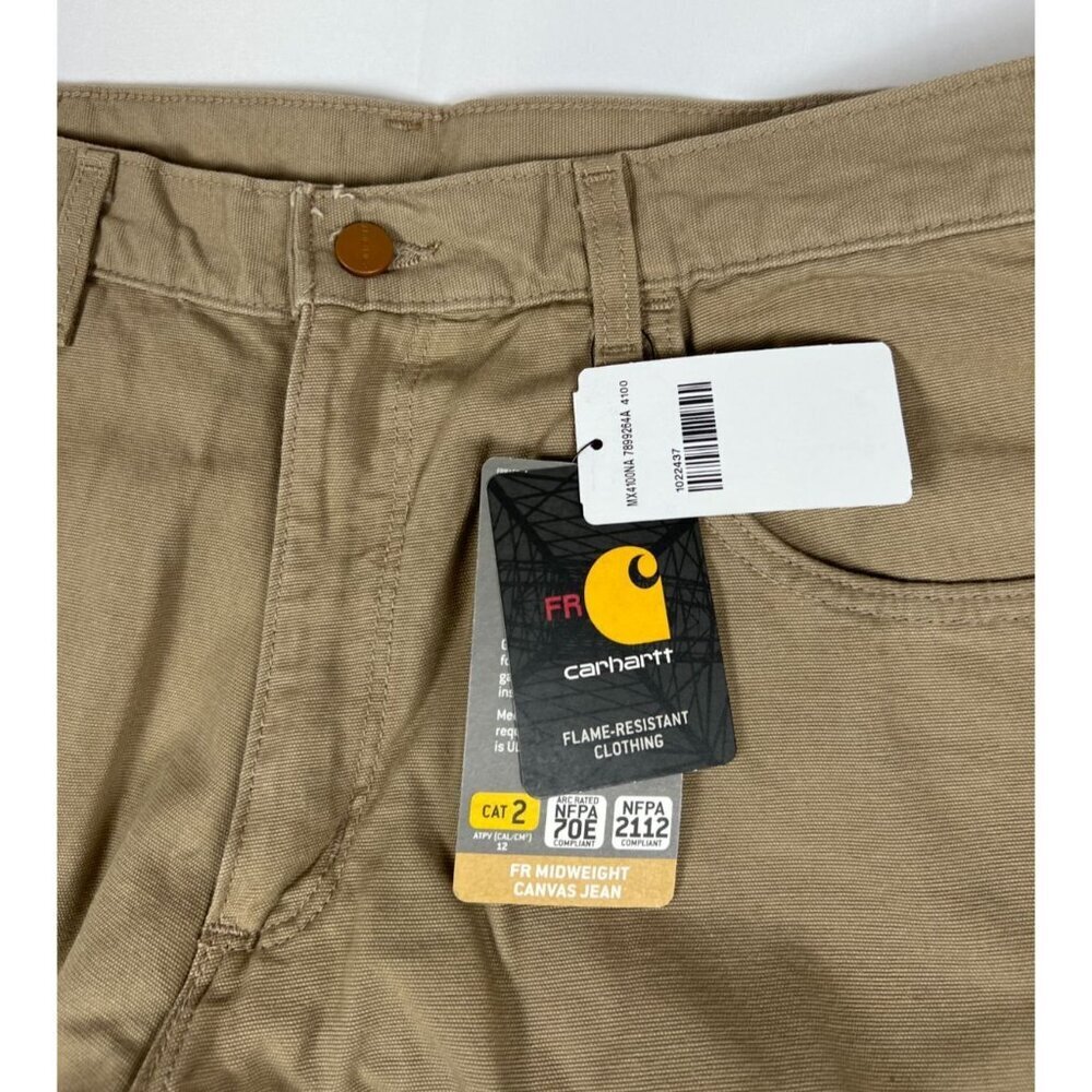 Carhartt Men's 36x30 FRB159-GKH Fit Midweight Canvas Pants Khaki NWT - Picture 6 of 9